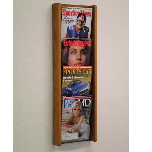 Wooden Mallet 4 in. Stance 4 Pocket Wall Display - Black, Light Oak & Medium Oak AC34-4BL - main